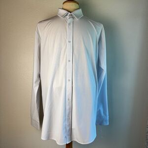 Mizzen+Main Leeward Button Down Shirt Men XXL Blue White Check Stretch
